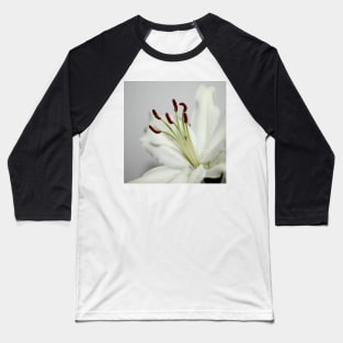 White Lily in Macro Baseball T-Shirt